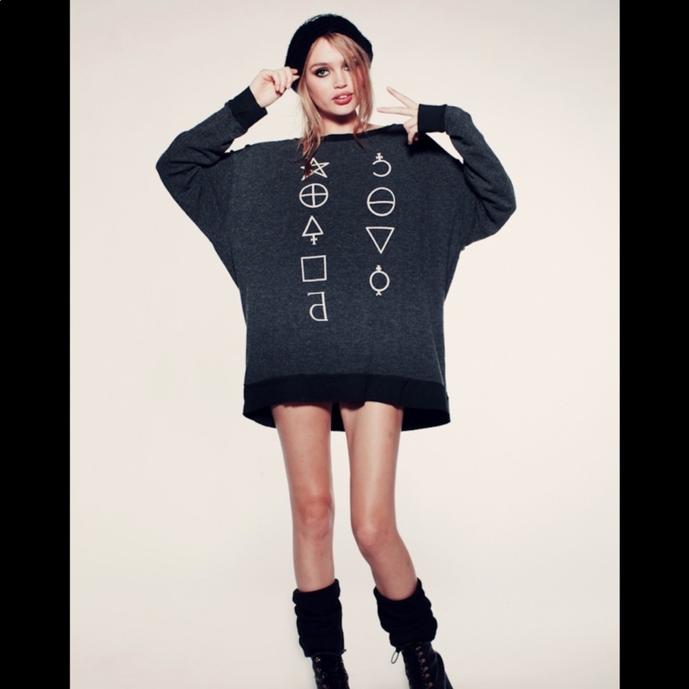Wildfox star signs road-trip sweater dress.  Tag size Medium